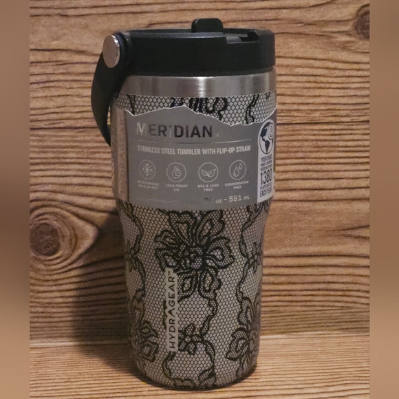 HydraGear Meridian Stainless Steel Tumbler with Straw 20oz Lace - Picture 2 of 7